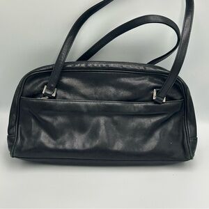 Johnny Farah New York Black Leather Purse Shoulder Bag Pockets